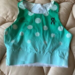 On Running Green Polka Dot Crop